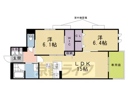 京阪電気鉄道京阪線 伏見桃山駅 徒歩2分 3階建 新築(2LDK/1階)の間取り写真