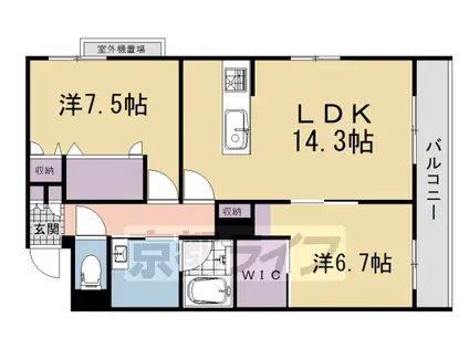 シャーメゾン 碩(2LDK/3階)の間取り写真