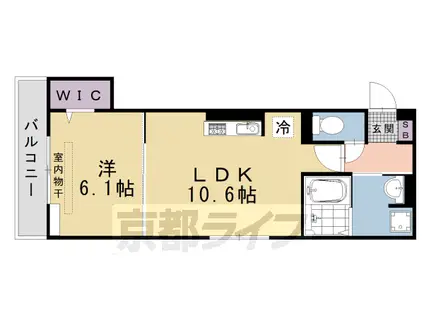 阪急電鉄京都線 桂駅 徒歩17分 2階建 築1年(1LDK/2階)の間取り写真