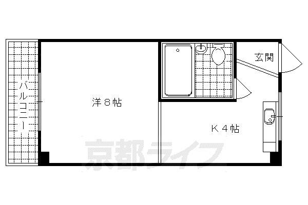 サンレモトーヨーハイツ(1K/3階)の間取り写真