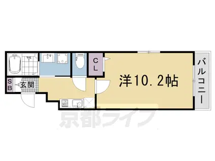 CRESTTAPP京都丹波口2(1K/1階)の間取り写真