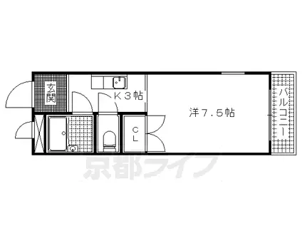 イーストファーム(1K/3階)の間取り写真