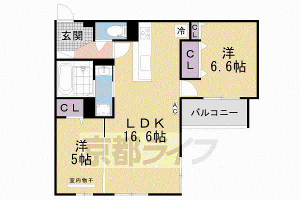 京阪電気鉄道京阪線 樟葉駅 徒歩13分 3階建 築3年(2LDK/3階)の間取り写真