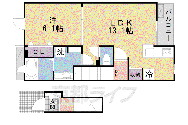 京阪電気鉄道京阪線 樟葉駅 徒歩15分 2階建 築3年(1LDK/2階)の間取り写真