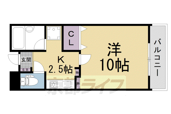 京阪電気鉄道京阪線 樟葉駅 徒歩19分 5階建 築29年(1K/3階)の間取り写真