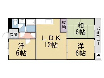 京阪電気鉄道京阪線 牧野駅 徒歩14分 3階建 築34年(3LDK/3階)の間取り写真