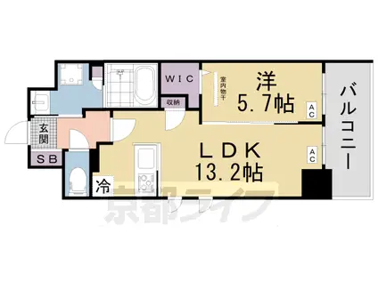 京阪電気鉄道京阪線 枚方市駅 徒歩4分 9階建 築1年(1LDK/7階)の間取り写真