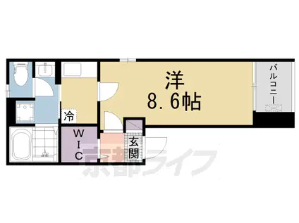 片町線 長尾駅(大阪) 徒歩9分 3階建 築1年(1K/2階)の間取り写真