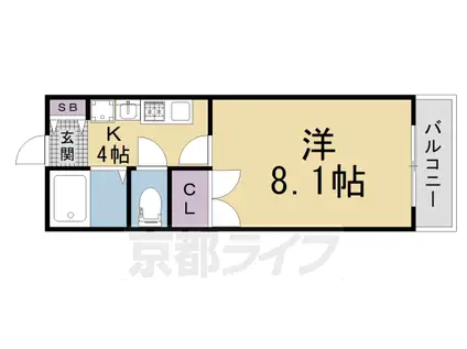 片町線 津田駅 徒歩14分 2階建 築19年(1K/1階)の間取り写真