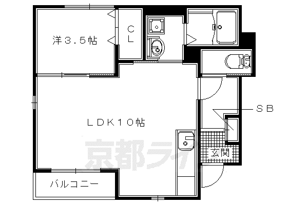 片町線 長尾駅(大阪) 徒歩7分 2階建 築11年(1LDK/1階)の間取り写真