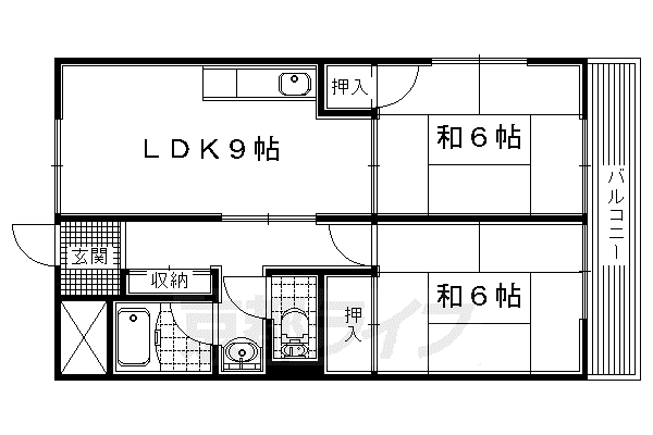 トモエマンション(2LDK/1階)の間取り写真