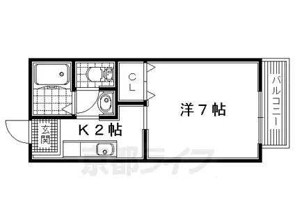 片町線 長尾駅(大阪) 徒歩4分 2階建 築25年(1K/1階)の間取り写真