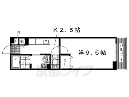京阪電気鉄道京阪線 御殿山駅 徒歩15分 2階建 築17年(1K/2階)の間取り写真