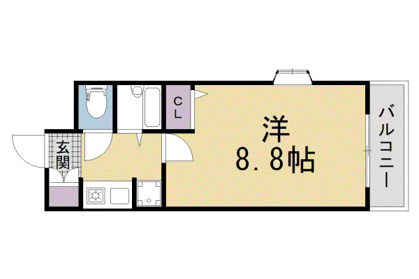 片町線 長尾駅(大阪) 徒歩18分 4階建 築29年(1K/3階)の間取り写真