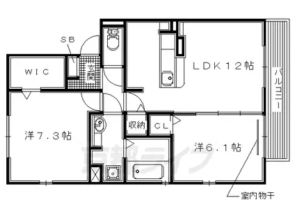 京阪電気鉄道京阪線 樟葉駅 徒歩20分 2階建 築11年(2LDK/1階)の間取り写真