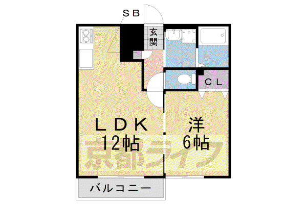 片町線 藤阪駅 徒歩24分 2階建 築20年(1LDK/2階)の間取り写真