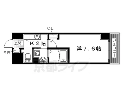 京阪電気鉄道京阪線 枚方市駅 徒歩11分 7階建 築11年(1K/7階)の間取り写真