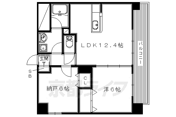 京阪電気鉄道交野線 宮之阪駅 徒歩4分 8階建 築13年(1SLDK/1階)の間取り写真