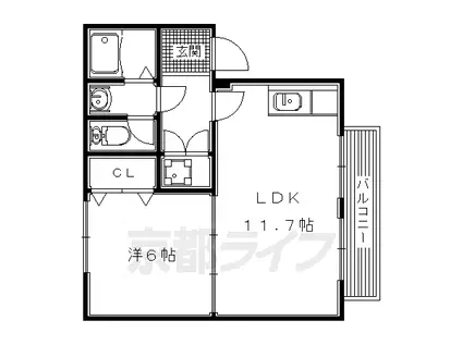 サザンコート(1LDK/1階)の間取り写真