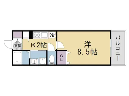 ヴァンヴェール枚方(1K/3階)の間取り写真