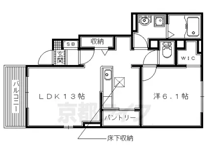 片町線 藤阪駅 徒歩39分 2階建 築10年(1LDK/1階)の間取り写真