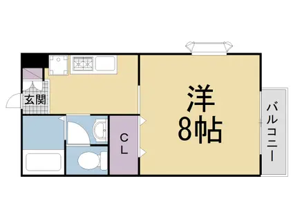 京阪電気鉄道京阪線 枚方公園駅 徒歩13分 2階建 築25年(1K/2階)の間取り写真