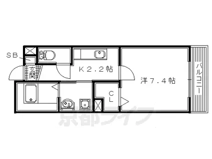 レフィナード(1K/1階)の間取り写真