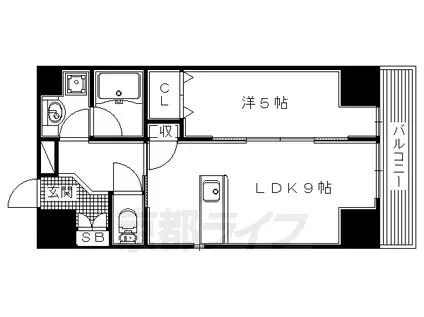 京阪電気鉄道京阪線 樟葉駅 徒歩3分 8階建 築7年(1LDK/1階)の間取り写真