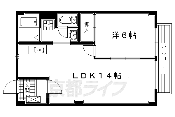 シャルマンコーポ走谷(1LDK/2階)の間取り写真
