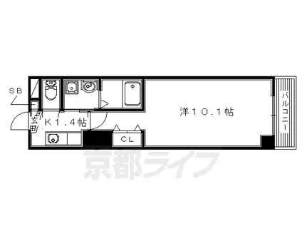 京阪電気鉄道京阪線 枚方市駅 徒歩5分 10階建 築19年(1K/7階)の間取り写真