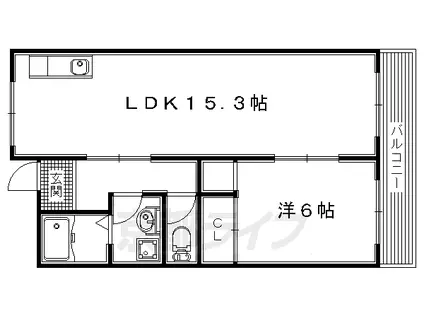 京阪電気鉄道交野線 星ケ丘駅(大阪) 徒歩14分 3階建 築30年(1LDK/3階)の間取り写真