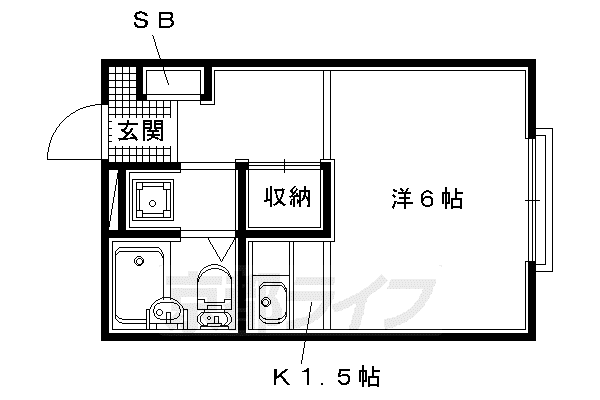 京阪電気鉄道交野線 宮之阪駅 徒歩34分 2階建 築32年(ワンルーム/2階)の間取り写真