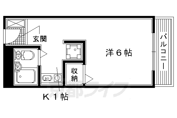京阪電気鉄道京阪線 樟葉駅 徒歩27分 3階建 築37年(1K/1階)の間取り写真