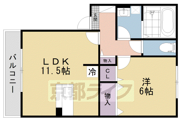 京阪電気鉄道京阪線 樟葉駅 徒歩17分 2階建 築22年(1LDK/1階)の間取り写真