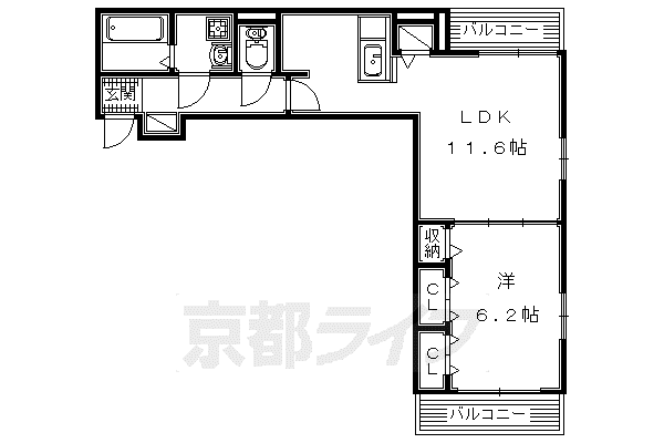 ブローテ(1LDK/3階)の間取り写真