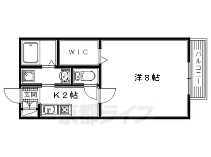 京阪電気鉄道京阪線 枚方公園駅 徒歩2分 2階建 築22年(1K/1階)の間取り写真