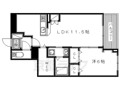 片町線 藤阪駅 徒歩14分 4階建 築6年(1LDK/4階)の間取り写真