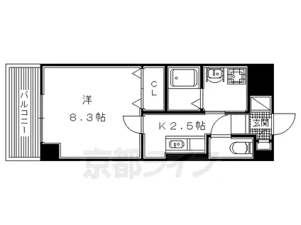 京阪電気鉄道京阪線 枚方市駅 徒歩4分 10階建 築6年(1K/9階)の間取り写真