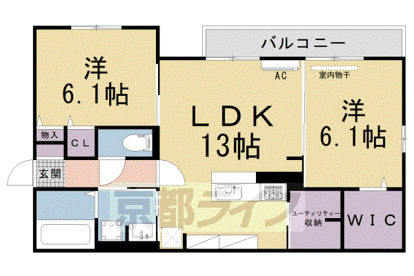 京阪電気鉄道京阪線 樟葉駅 徒歩30分 2階建 築11年(2LDK/1階)の間取り写真