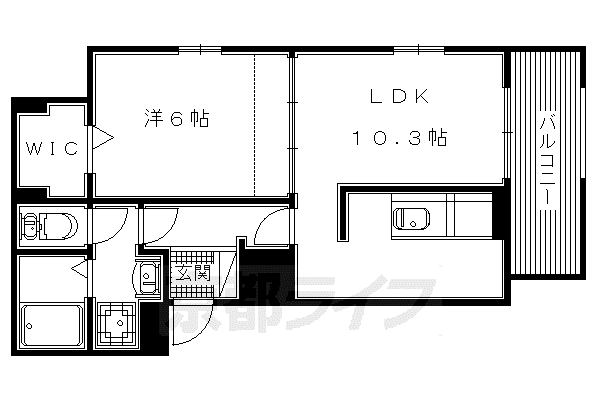 片町線 藤阪駅 徒歩24分 3階建 築6年(1LDK/2階)の間取り写真