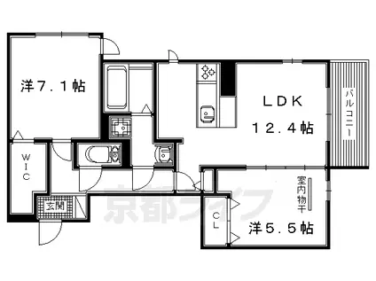 京阪電気鉄道交野線 宮之阪駅 徒歩30分 3階建 築6年(2LDK/2階)の間取り写真