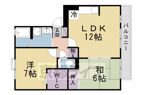 京阪電気鉄道交野線 星ケ丘駅(大阪) 徒歩5分 3階建 築27年(2LDK/3階)の間取り写真