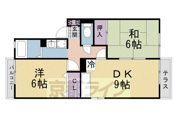 京阪電気鉄道京阪線 枚方市駅 徒歩10分 2階建 築27年(2LDK/1階)の間取り写真