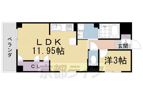 アルファクラージュ3(1LDK/2階)の間取り写真