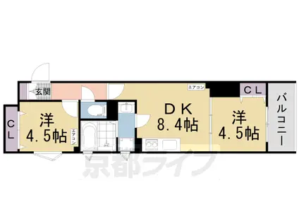 片町線 藤阪駅 徒歩11分 3階建 築3年(2LDK/1階)の間取り写真