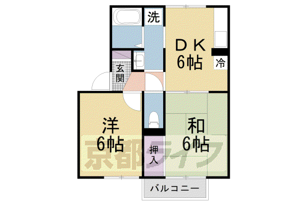 京阪電気鉄道京阪線 枚方市駅 徒歩9分 2階建 築28年(2LDK/2階)の間取り写真