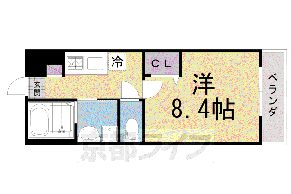 京阪電気鉄道交野線 交野市駅 徒歩17分 2階建 築4年(1K/2階)の間取り写真