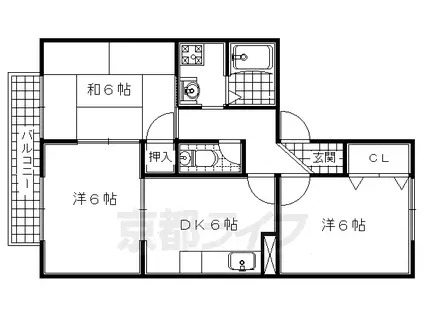 ビューテラス(3DK/2階)の間取り写真