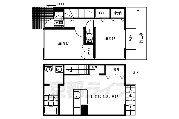 サルドセジュール(2LDK/1階)の間取り写真