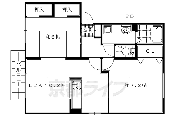 コンフォール(2LDK/2階)の間取り写真